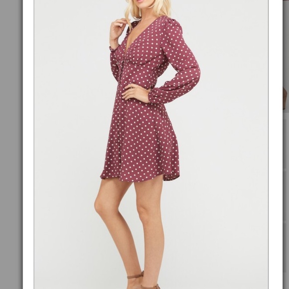 Long Sleeve Empire Waist button front Mini Dress - Picture 3 of 8